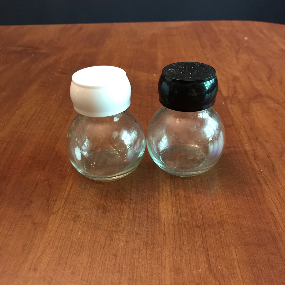 Black and white Salt and pepper shakers